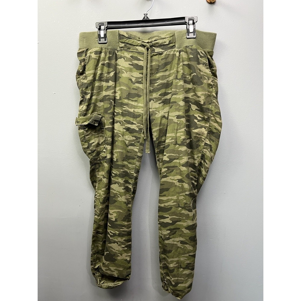 Motherhood Maternity Cargo Joggers Womens M Green Camo Utility Belly Band Pants